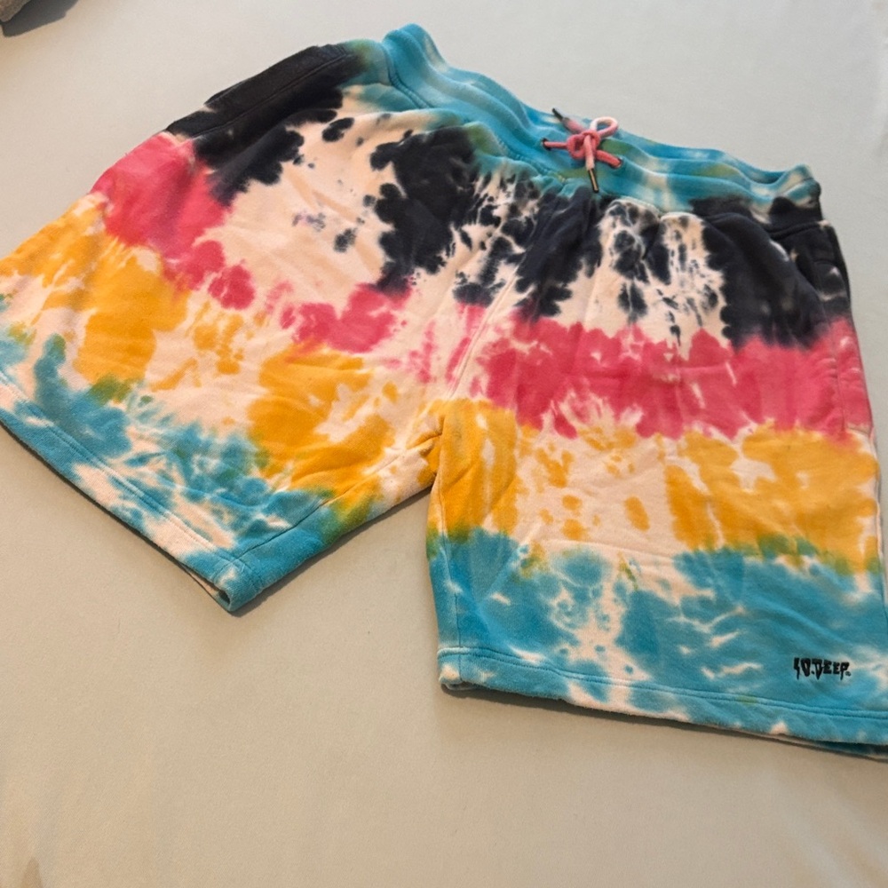 10.Deep Multicolor Tie-Dye Shorts